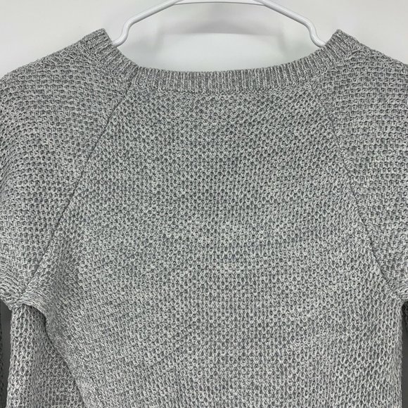 Ann Taylor LOFT Sweater Gray Pullover Knit Crew Neck Split Back - Picture 8 of 9